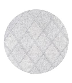 Jonathany Ibiza IBZ101C Light Gray Area Rug 5 ft. 3 in. X 5 ft. 3 in. Round