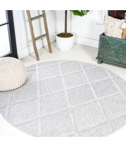 Jonathany Ibiza IBZ101C Light Gray Area Rug 5 ft. 3 in. X 5 ft. 3 in. Round