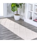 IBIZA Area Rug Salines Diamond Trellis Ivory 2 ft. x 8 ft. Indoor/Outdoor Runner Rug