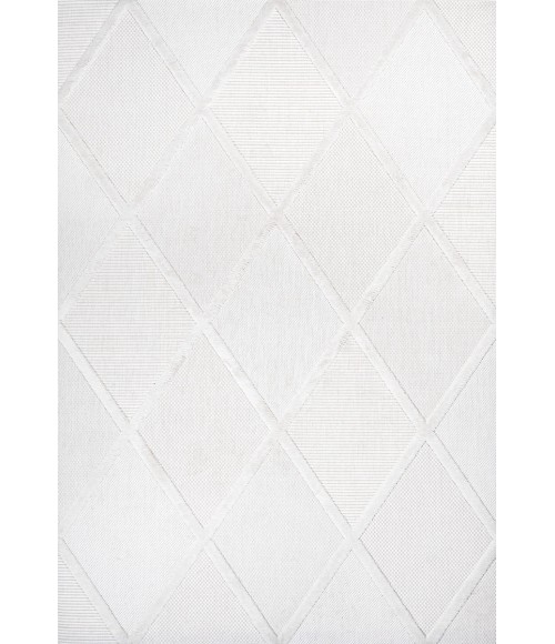 Salines Diamond Trellis Ivory 4 ft. x 6 ft. Indoor/Outdoor Area Rug