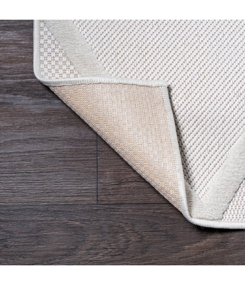 IBIZA Area Rug Salines Diamond Trellis Ivory 2 ft. x 8 ft. Indoor/Outdoor Runner Rug