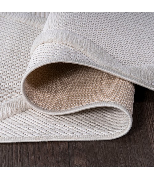 IBIZA Area Rug Salines Diamond Trellis Ivory 2 ft. x 8 ft. Indoor/Outdoor Runner Rug