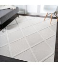 Salines Diamond Trellis Ivory 4 ft. x 6 ft. Indoor/Outdoor Area Rug