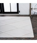Salines Diamond Trellis Ivory 4 ft. x 6 ft. Indoor/Outdoor Area Rug