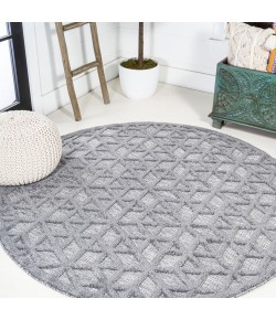 Jonathany Ibiza IBZ102A Dark Gray Area Rug 5 ft. 3 in. X 5 ft. 3 in. Round