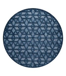 Jonathany Ibiza IBZ102B Navy Area Rug 5 ft. 3 in. X 5 ft. 3 in. Round