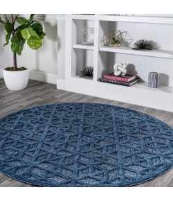 Jonathany Ibiza IBZ102B Navy Area Rug 5 ft. 3 in. X 5 ft. 3 in. Round