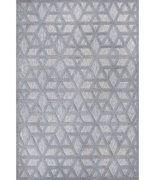 IBIZA Area Rug Talaia Neutral Geometric Light Gray 5 ft. x 8 ft. Indoor/Outdoor Area Rug