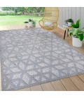 IBIZA Area Rug Talaia Neutral Geometric Light Gray 5 ft. x 8 ft. Indoor/Outdoor Area Rug