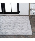 IBIZA Area Rug Talaia Neutral Geometric Light Gray 5 ft. x 8 ft. Indoor/Outdoor Area Rug