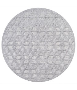 Jonathany Ibiza IBZ102C Light Gray Area Rug 5 ft. 3 in. X 5 ft. 3 in. Round