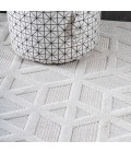 IBIZA Area Rug Talaia Neutral Geometric Ivory 5' Square Indoor/Outdoor Area Rug