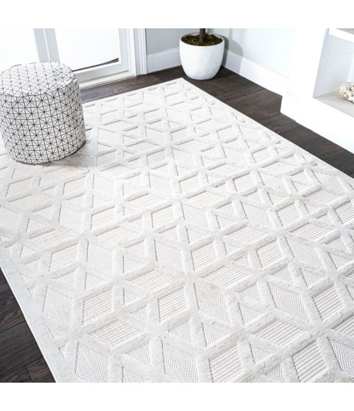 IBIZA Area Rug Talaia Neutral Geometric Ivory 4 ft. x 6 ft. Indoor/Outdoor Area Rug