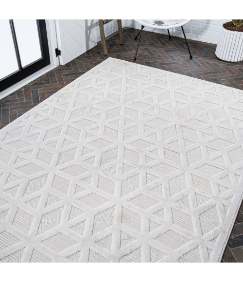 IBIZA Area Rug Talaia Neutral Geometric Ivory 4 ft. x 6 ft. Indoor/Outdoor Area Rug