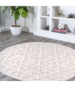 Jonathany Ibiza IBZ102D Ivory Area Rug 5 ft. 3 in. X 5 ft. 3 in. Round