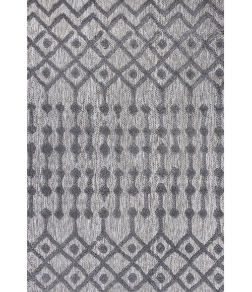 IBIZA Area Rug Peralta Moroccan Diamond Dark Gray 4 ft. x 6 ft. Indoor/Outdoor Area Rug