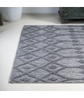 IBIZA Area Rug Peralta Moroccan Diamond Dark Gray 4 ft. x 6 ft. Indoor/Outdoor Area Rug