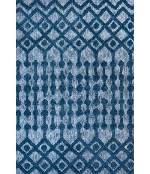 IBIZA Area Rug Peralta Moroccan Diamond Navy 4 ft. x 6 ft. Indoor/Outdoor Area Rug