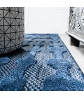 IBIZA Area Rug Peralta Moroccan Diamond Navy 2 ft. x 8 ft. Indoor/Outdoor Runner Rug