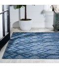 IBIZA Area Rug Peralta Moroccan Diamond Navy 4 ft. x 6 ft. Indoor/Outdoor Area Rug