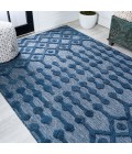 IBIZA Area Rug Peralta Moroccan Diamond Navy 4 ft. x 6 ft. Indoor/Outdoor Area Rug