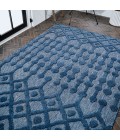 IBIZA Area Rug Peralta Moroccan Diamond Navy 4 ft. x 6 ft. Indoor/Outdoor Area Rug