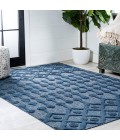 IBIZA Area Rug Peralta Moroccan Diamond Navy 4 ft. x 6 ft. Indoor/Outdoor Area Rug