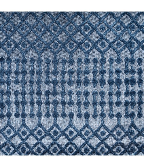 Peralta Moroccan Diamond Navy 5' Square Indoor/Outdoor Area Rug