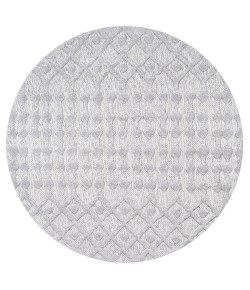 Jonathany Ibiza IBZ103C Light Gray Area Rug 5 ft. 3 in. X 5 ft. 3 in. Round