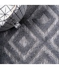 IBIZA Area Rug Portmany Neutral Diamond Trellis Dark Gray 5' Square Indoor/Outdoor Area Rug