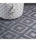 IBIZA Area Rug Portmany Neutral Diamond Trellis Dark Gray 5' Square Indoor/Outdoor Area Rug