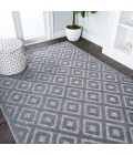 Portmany Neutral Diamond Trellis Dark Gray 4 ft. x 6 ft. Indoor/Outdoor Area Rug