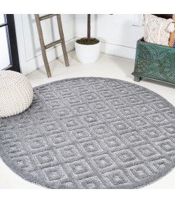 Jonathany Ibiza IBZ104A Dark Gray Area Rug 5 ft. 3 in. X 5 ft. 3 in. Round
