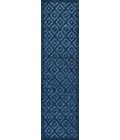 IBIZA Area Rug Portmany Neutral Diamond Trellis Navy 2 ft. x 8 ft. Indoor/Outdoor Runner Rug