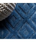 IBIZA Area Rug Portmany Neutral Diamond Trellis Navy 5' Round Indoor/Outdoor Area Rug