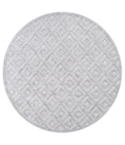 Jonathany Ibiza IBZ104C Light Gray Area Rug 5 ft. 3 in. X 5 ft. 3 in. Round