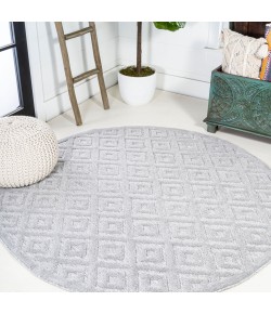 Jonathany Ibiza IBZ104C Light Gray Area Rug 5 ft. 3 in. X 5 ft. 3 in. Round