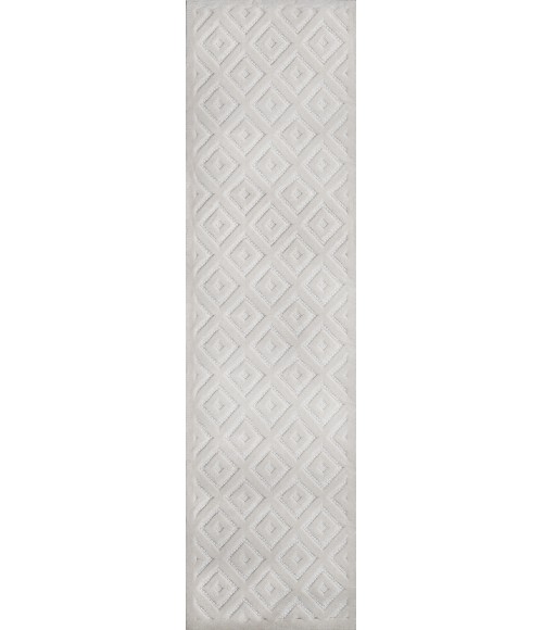 IBIZA Area Rug Portmany Neutral Diamond Trellis Ivory 2 ft. x 8 ft. Indoor/Outdoor Runner Rug