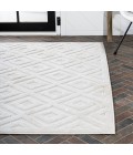 IBIZA Area Rug Portmany Neutral Diamond Trellis Ivory 3 ft. x 5 ft. Indoor/Outdoor Area Rug