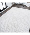 IBIZA Area Rug Portmany Neutral Diamond Trellis Ivory 3 ft. x 5 ft. Indoor/Outdoor Area Rug