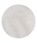 IBIZA Area Rug Portmany Neutral Diamond Trellis Ivory 5' Round Indoor/Outdoor Area Rug