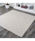 IBIZA Area Rug Portmany Neutral Diamond Trellis Ivory 5' Square Indoor/Outdoor Area Rug