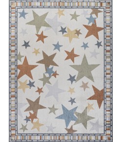 Jonathany Kids Washable KDW100A Ivory/Blue/Orange Area Rug 3 ft. 11 in. X 5 ft. 11 in. Rectangle