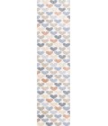 KIDS WASHABLE Area Rug Dila Modern Hearts Geometric Machine-Washable Ivory/Blue/Orange 2 ft. x 8 ft. Runner Rug