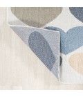 KIDS WASHABLE Area Rug Dila Modern Hearts Geometric Machine-Washable Ivory/Blue/Orange 2 ft. x 8 ft. Runner Rug