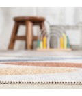 KIDS WASHABLE Area Rug Dila Modern Hearts Geometric Machine-Washable Ivory/Blue/Orange 2 ft. x 8 ft. Runner Rug