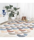 KIDS WASHABLE Area Rug Dila Modern Hearts Geometric Machine-Washable Ivory/Blue/Orange 4 ft. x 6 ft. Area Rug