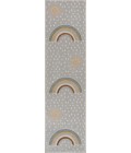 KIDS WASHABLE Area Rug Minha Rainbow Dot Modern Machine-Washable Gray/Ivory/Yellow 2 ft. x 8 ft. Runner Rug