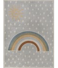 KIDS WASHABLE Area Rug Minha Rainbow Dot Modern Machine-Washable Gray/Ivory/Yellow 8 ft. x 10 ft. Area Rug
