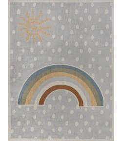 Jonathany Kids Washable KDW102A Gray/Ivory/Yellow Area Rug 7 ft. 10 in. X 10 ft. 2 in. Rectangle
